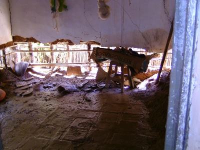 Innenansicht eines zerst&ouml;rten Hauses